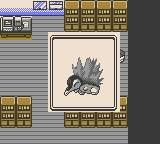 Screenshot from pokemon gold, cyndaquil's image in the center
