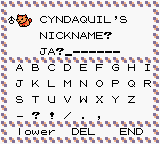Text window in pokemon game 'Ja?' is typed out